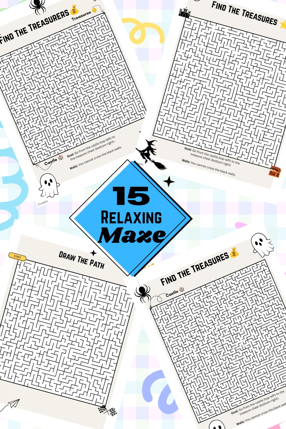 Stress-Free Fun: 15 Relaxing Mazes